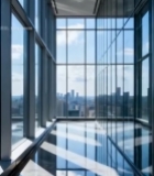  现代写字楼内俯瞰城市景观2476#竖屏 	 