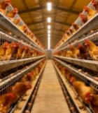  现代化养鸡场母鸡养殖场景(1)3287#竖屏 	 