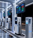  现代化新能源汽车充电桩场景4012#竖屏 	 