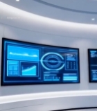  现代科技感室内屏幕展示空间5690#竖屏 	 