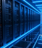  现代化机房内的服务器阵列5459#竖屏 	 