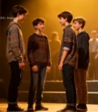  舞台上交流的青少年(1)7783#竖屏 	 