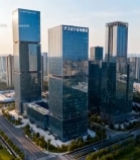  武汉写字楼高楼航拍素材2105#竖屏 	 