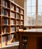  图书馆内书架桌椅场景(4)7579#竖屏 	 