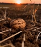  田野泥土上的核桃4557#竖屏 	 