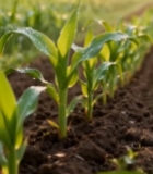  田间嫩绿玉米苗带露画面5770#竖屏 	 