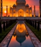  泰姬陵日落全景7779#竖屏 	 