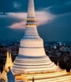  泰国佛塔黄昏全景3836#竖屏 	 