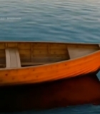  水面小船夕阳景色4312#竖屏 	 