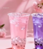  双色珍珠奶茶饮品特写4819#竖屏 	 