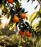  树上成熟橙子特写6825#竖屏 	 