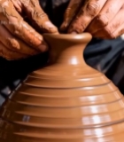  手工制作陶器特写(1)5485#竖屏 	 