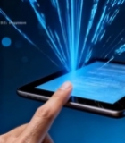  手指触摸手机触发蓝色光效1215#竖屏 	 