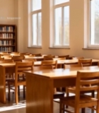  室内图书馆桌椅书架素材1337#竖屏 	 