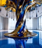  室内金属质感艺术树雕塑232#竖屏 	 