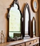  室内墙面装饰复古木质镜子2356#竖屏 	 