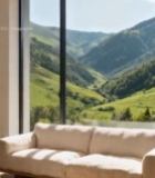  室内客厅窗外山景素材6138#竖屏 	 