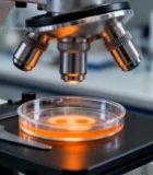  实验室显微镜下的培养皿实验7306#竖屏 	 