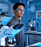  实验室人员佩戴智能眼镜7091#竖屏 	 