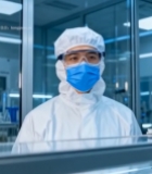  实验室科研人员专注工作309#竖屏 	 