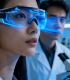  实验室科研人员佩戴智能眼镜(1)7149#竖屏 	 