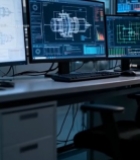  实验室电脑显示机械设计图1717#竖屏 	 