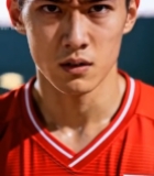  神情坚毅的运动男子特写1627#竖屏 	 