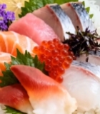  生鱼片盖饭美食特写1315#竖屏 	 