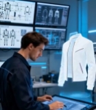  设计师操作平板设计虚拟服装4666#竖屏 	 