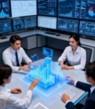  商务人士讨论科技数据场景4394#竖屏 	 