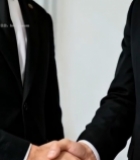  商务人士握手合作场景(1)6381#竖屏 	 