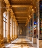  奢华装饰的室内走廊1631#竖屏 	 