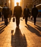  商务人士城市街道行走背影2576#竖屏 	 