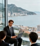  商务人士办公室讨论场景1563#竖屏 	 