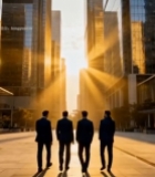  商务人士城市街道行走画面6616#竖屏 	 