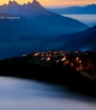  山峦间日出云海风景4123#竖屏 	 