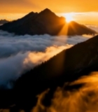  山峦云海日出景观7806#竖屏 	 