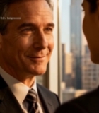  商务男士办公室内交谈7142#竖屏 	 