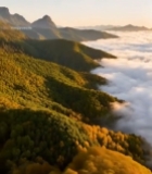  山林云海自然风光俯瞰7616#竖屏 	 