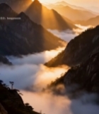  山峦云海日出美景4721#竖屏 	 