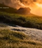  山间小屋日出自然风光945#竖屏 	 