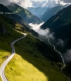  山间蜿蜒公路自然风光(1)3236#竖屏 	 