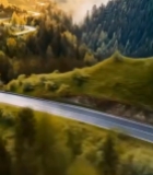  山间蜿蜒公路自然风光2828#竖屏 	 