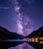  山间湖泊夜空银河美景7096#竖屏 	 
