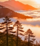  山间日出云海景观(1)4577#竖屏 	 