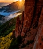  山间日出自然风光5303#竖屏 	 