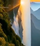  山间日出云海森林景观1250#竖屏 	 