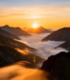  山间日出云海自然景观7505#竖屏 	 