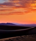  沙漠中人物日落时分独自行走3265#竖屏 	 