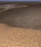  沙漠中蜿蜒的河流景观5921#竖屏 	 